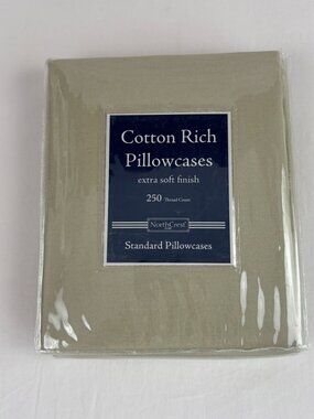 Northcrest Standard Pillowcases Cotton Polyester Green 250 TC